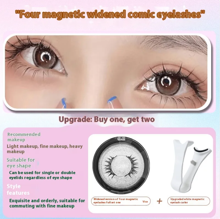 Natural Lash Curler with Reusable Glue-Free False Lashes