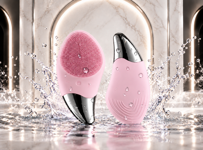 AuraSonic — 2-in-1 Waterproof Silicone Facial Cleansing Brush & Thermal