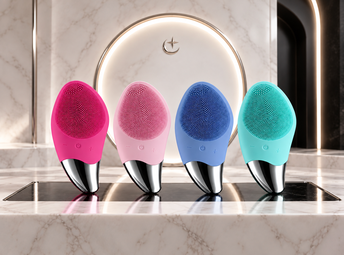 AuraSonic — 2-in-1 Waterproof Silicone Facial Cleansing Brush & Thermal