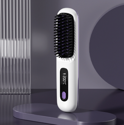 USB Charging Ceramic Heated Hair Straightening Comb
